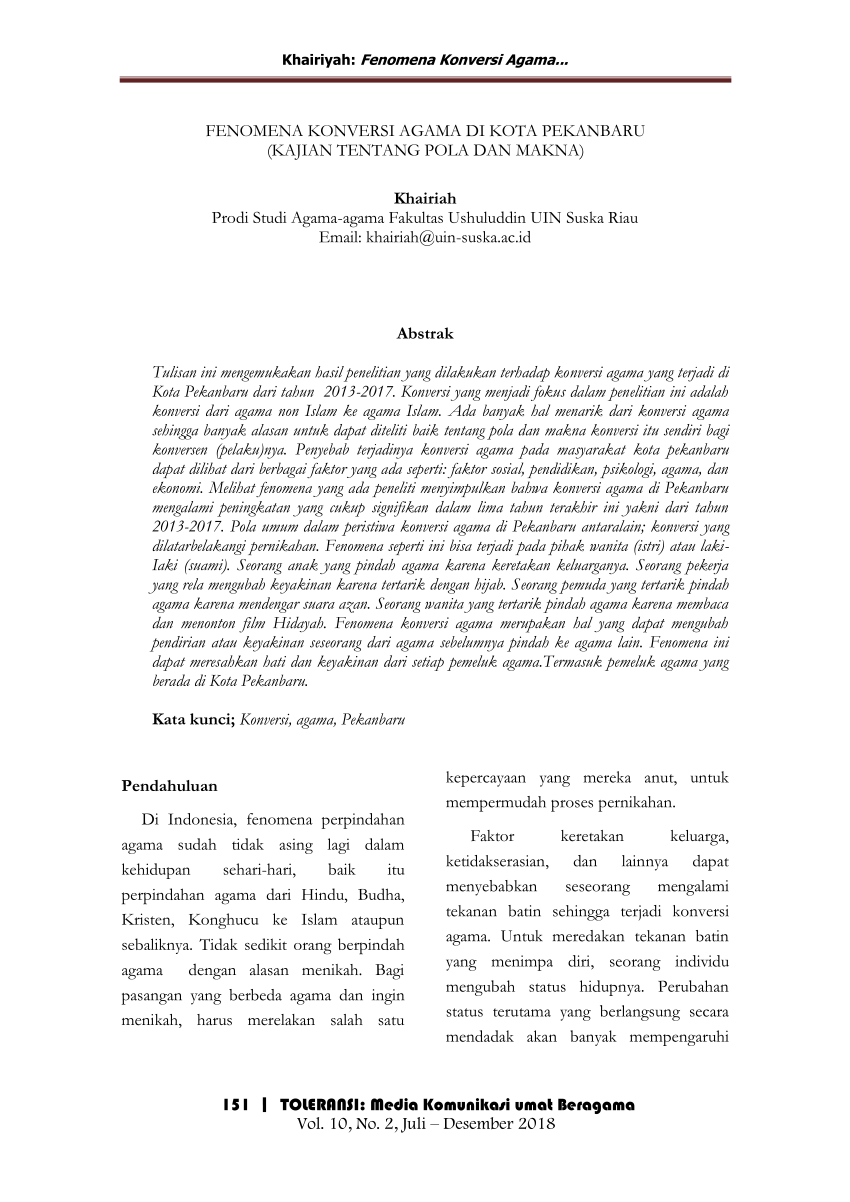 Keputusan Penting Soal Konversi Agama Tunggal
